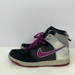 Nike SB Dunk High Premium Shoes Suede Black Purple Silver 2009 Mens Size 9